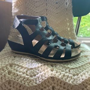 Dansko Women’s Valentina Sandal, Black Full Grain Leather 36 M